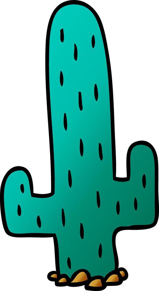 doodle cartoon dégradé d'un cactus vecteur