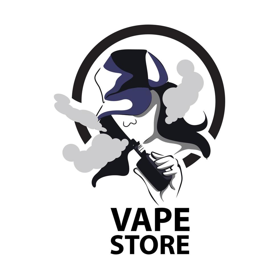 magasin de vape avec style design silhouette vecteur