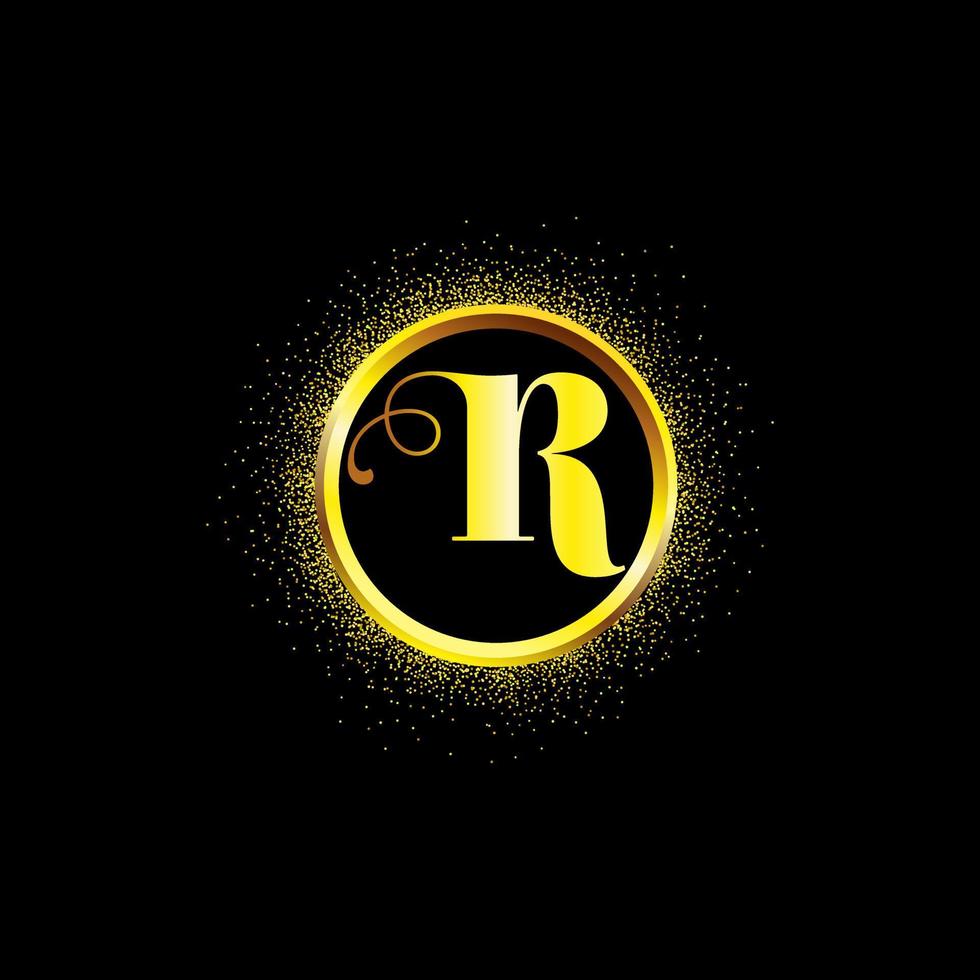 création de logo de lettre r pour la société de mode et de beauté et de spa. icône de vecteur de lettre r. r logo doré
