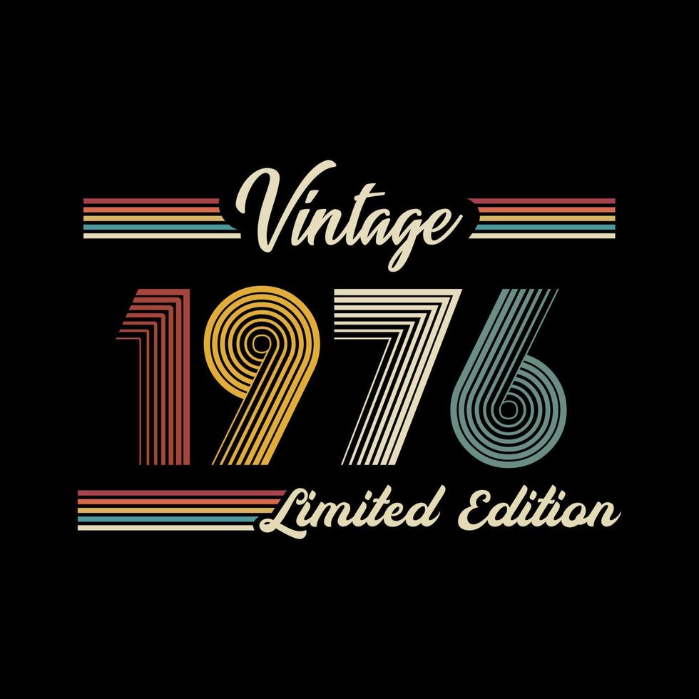 1976 vecteur de conception de t-shirt édition limitée rétro vintage