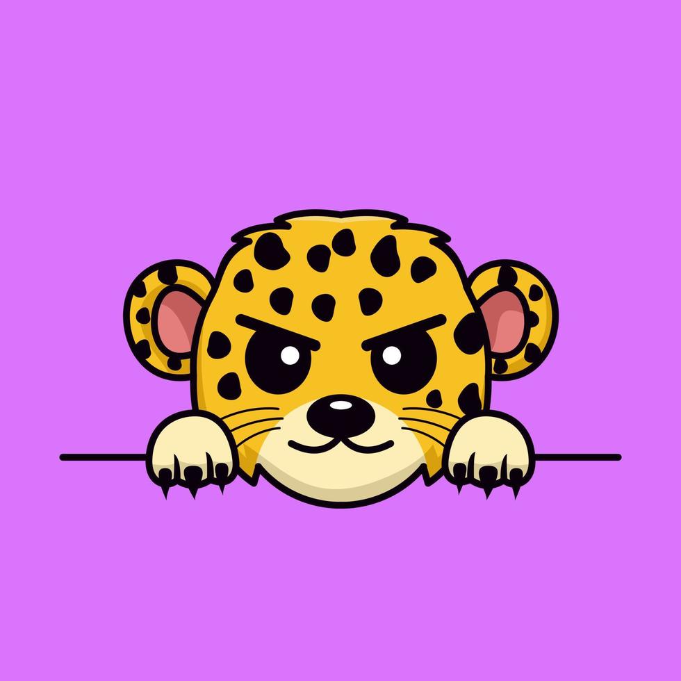 illustration vectorielle de guépard mignon et animal chibi vecteur