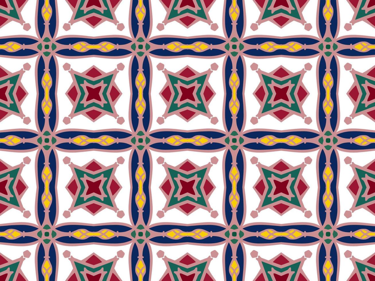 modèle sans couture coloré avec forme tribale. conçu en ikat, boho, aztèque, folk, motif, style arabe de luxe. idéal pour les vêtements en tissu, la céramique, le papier peint. illustration vectorielle vecteur