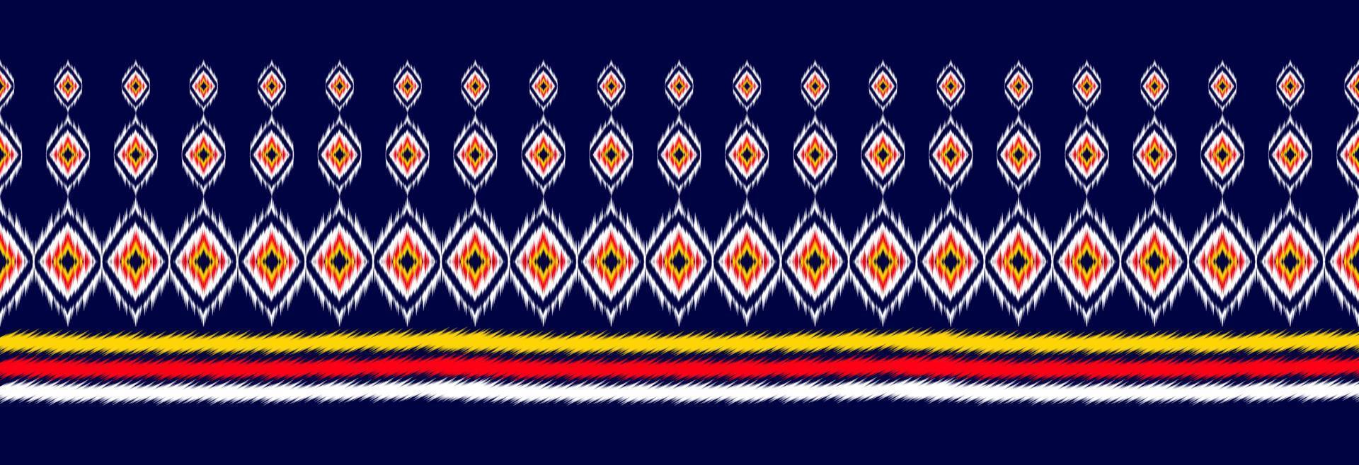 art de modèle ikat ethnique frontière. tissu américain, style mexicain. natif à rayures géométriques. vecteur