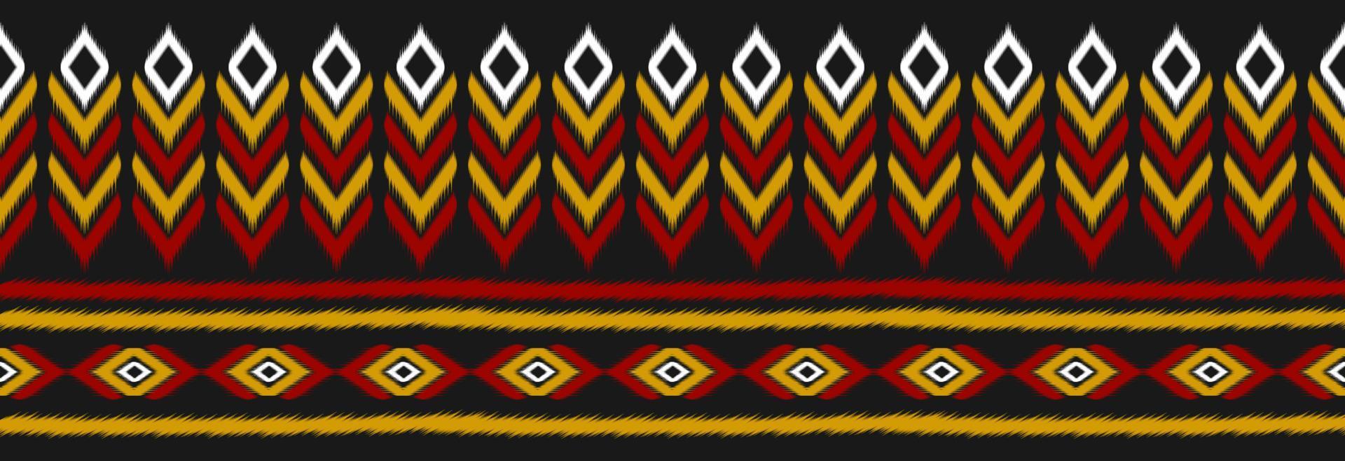 art de modèle ikat ethnique frontière. broderie folklorique et style mexicain. impression d'ornement géométrique aztèque. vecteur