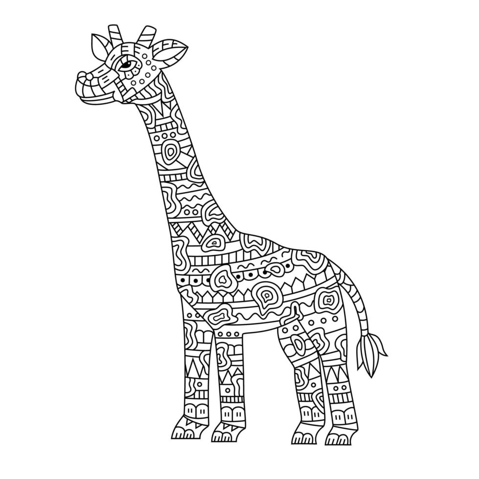 dessin au trait girafe vecteur