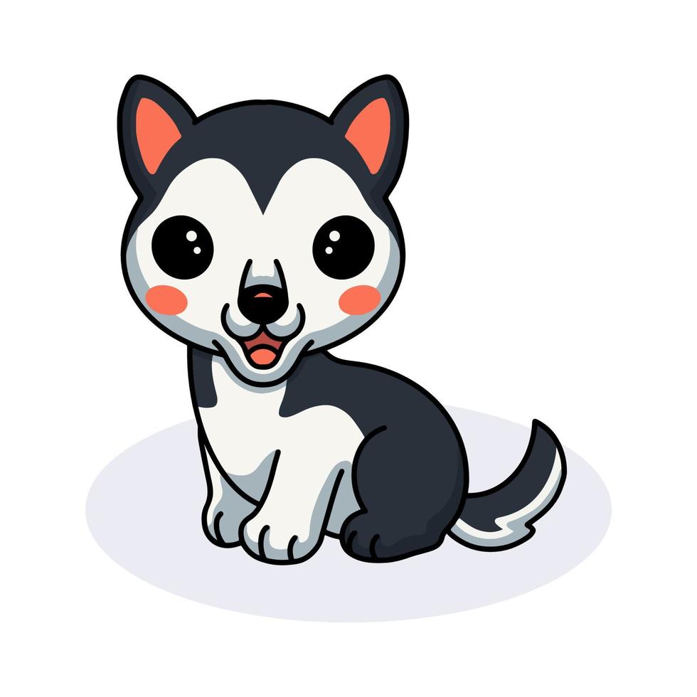 mignon petit chien husky cartoon.eps vecteur