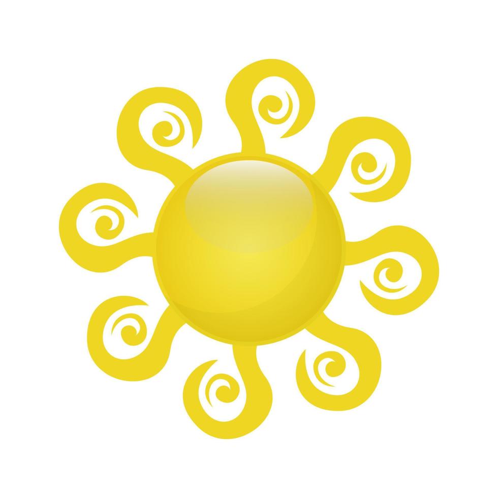 conception d'icône d'été isolée par vecteur de soleil. symbole de soleil jaune vecteur abstrait