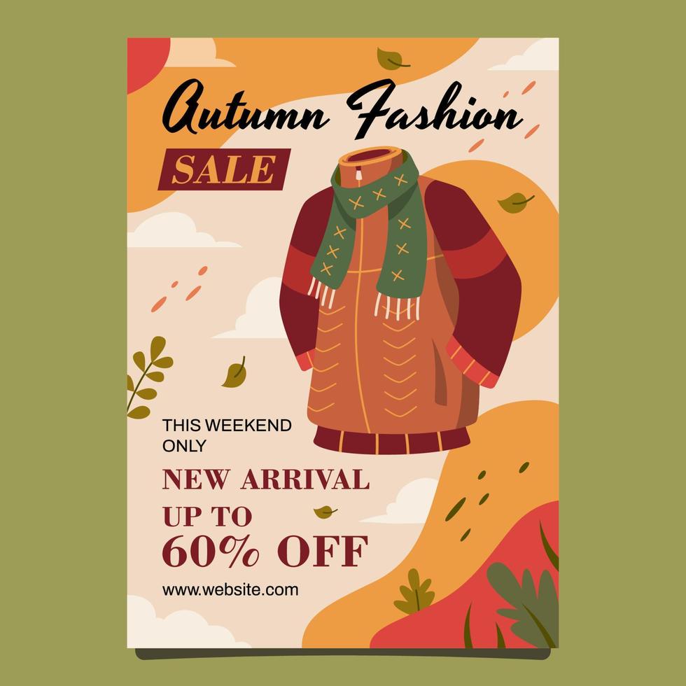 affiche de promotion de la mode automne vecteur