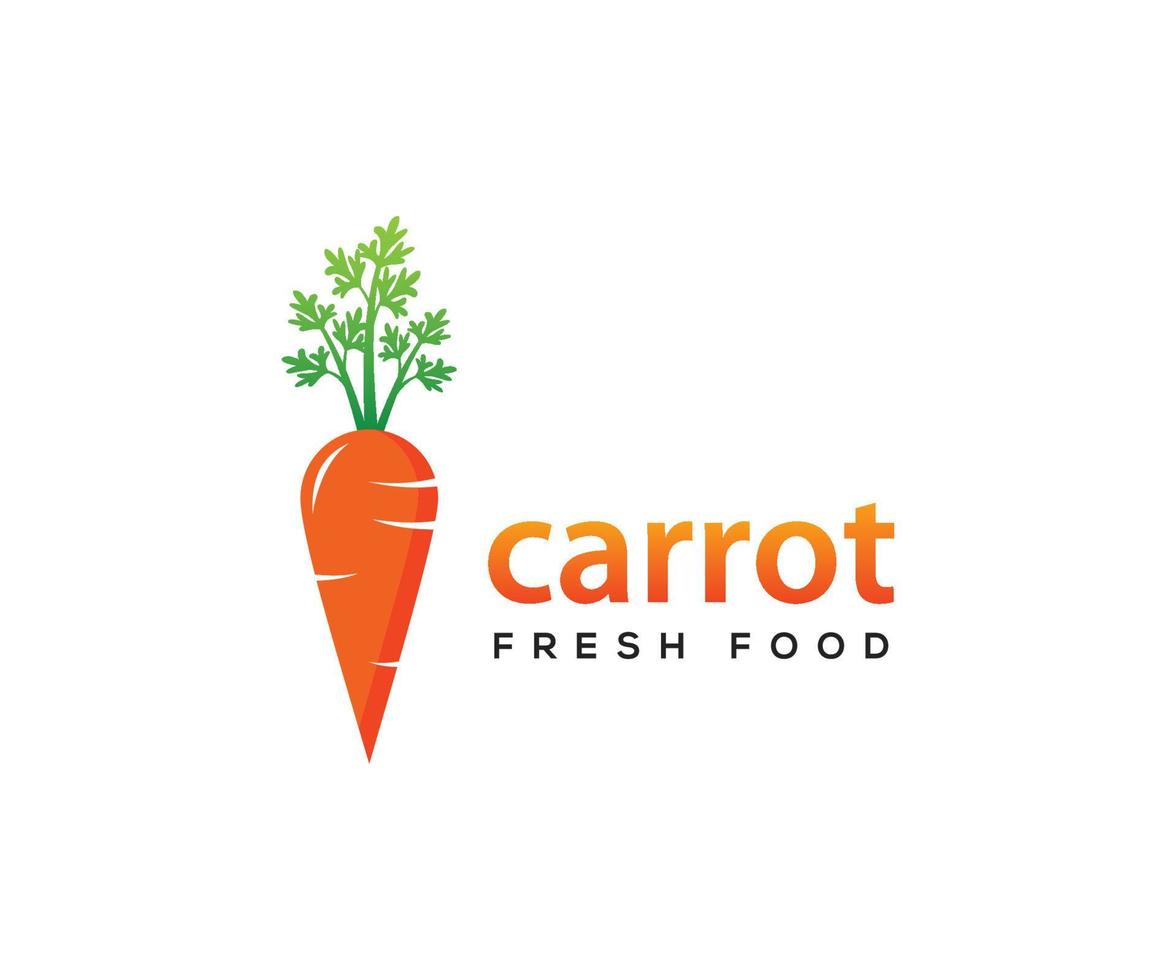 modèle de conception de logo de nourriture fraîche de carotte vecteur