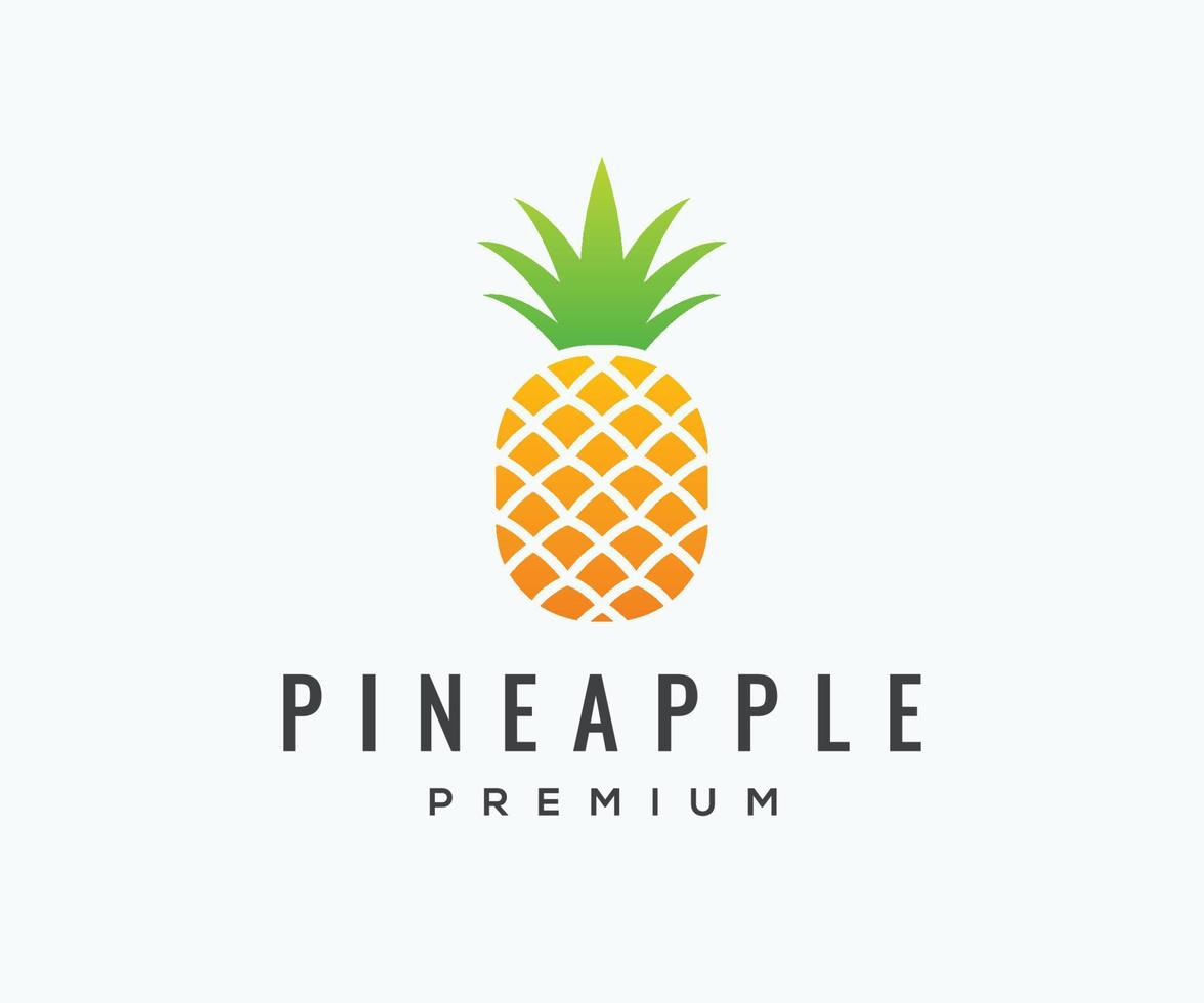 modèle de conception de logo d'ananas tropical vecteur