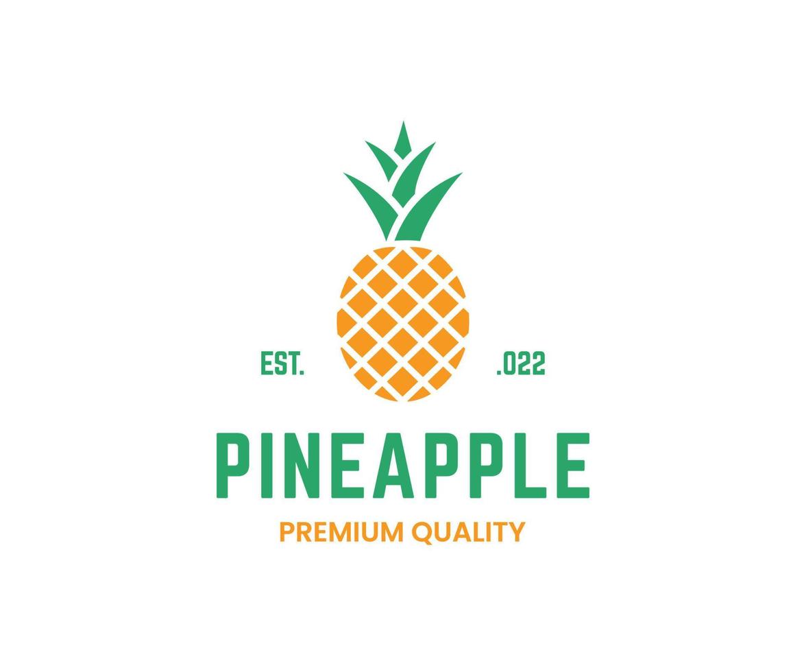 création de logo de fruits biologiques ananas. modèle de conception de logo d'ananas tropical vecteur