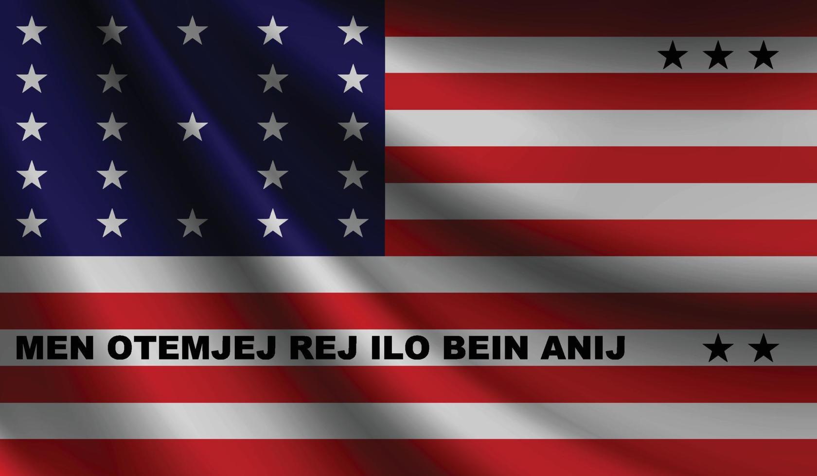 drapeau de l'atoll de bikini agitant l'arrière-plan pour la conception patriotique et nationale vecteur
