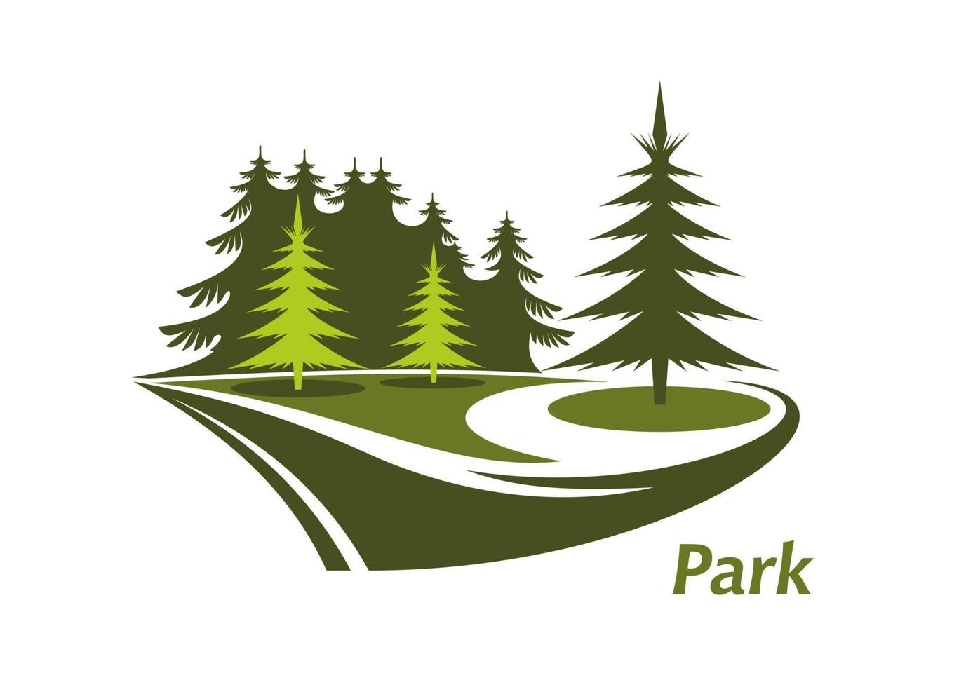 icône du parc verdoyant avec des pins vecteur