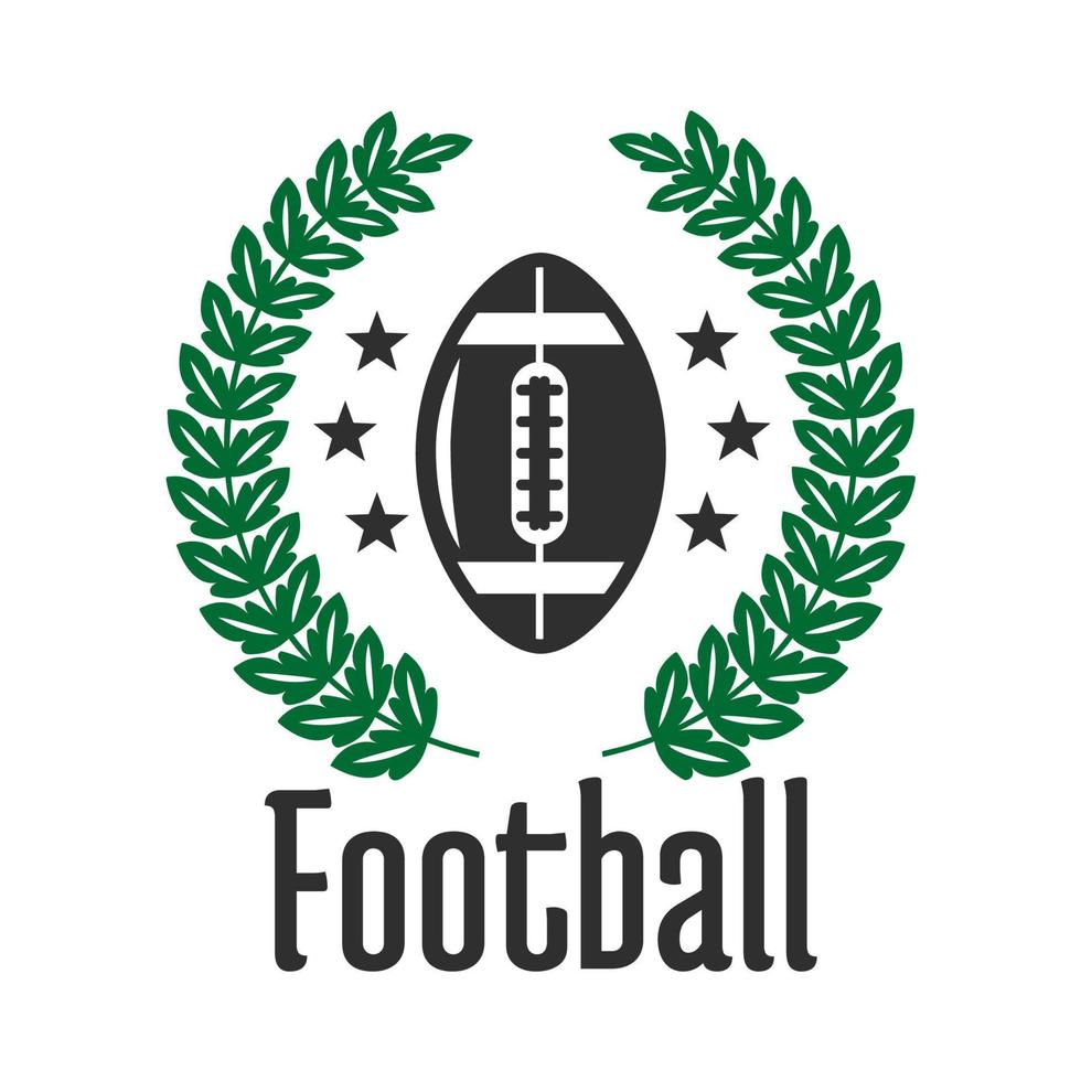 Insigne héraldique de l'équipe de football américain avec ballon vecteur