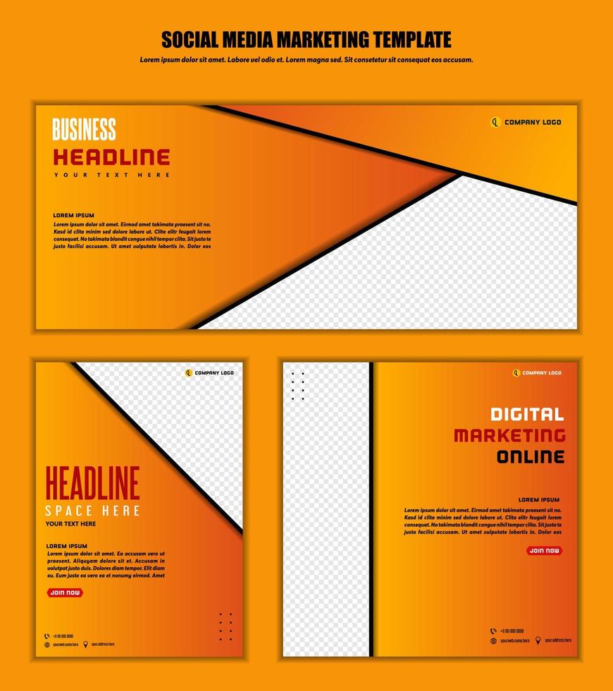 arrière-plan abstrait médias sociaux post design moderne, pour le marketing numérique d'entreprise en ligne, modèle de bannière et d'affiche vecteur