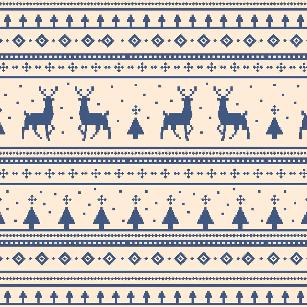 fond panoramique de lumière de noël avec des dessins de cerfs et des motifs de la fête - vector