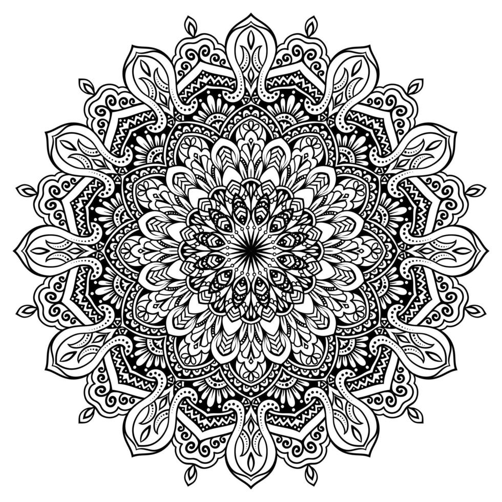 formes de mandala faciles à colorier fleur de mandala vecteur illustration de modèle de fleur orientale