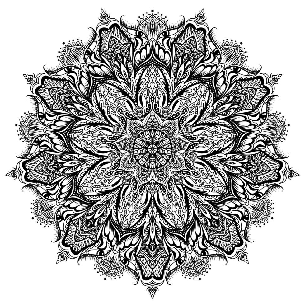 formes de mandala faciles à colorier fleur de mandala vecteur illustration de modèle de fleur orientale