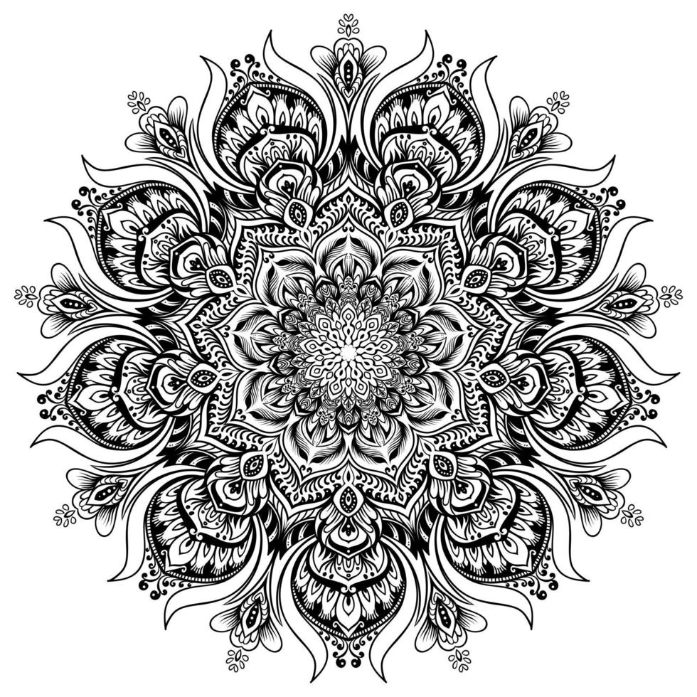 formes de mandala faciles à colorier fleur de mandala vecteur illustration de modèle de fleur orientale