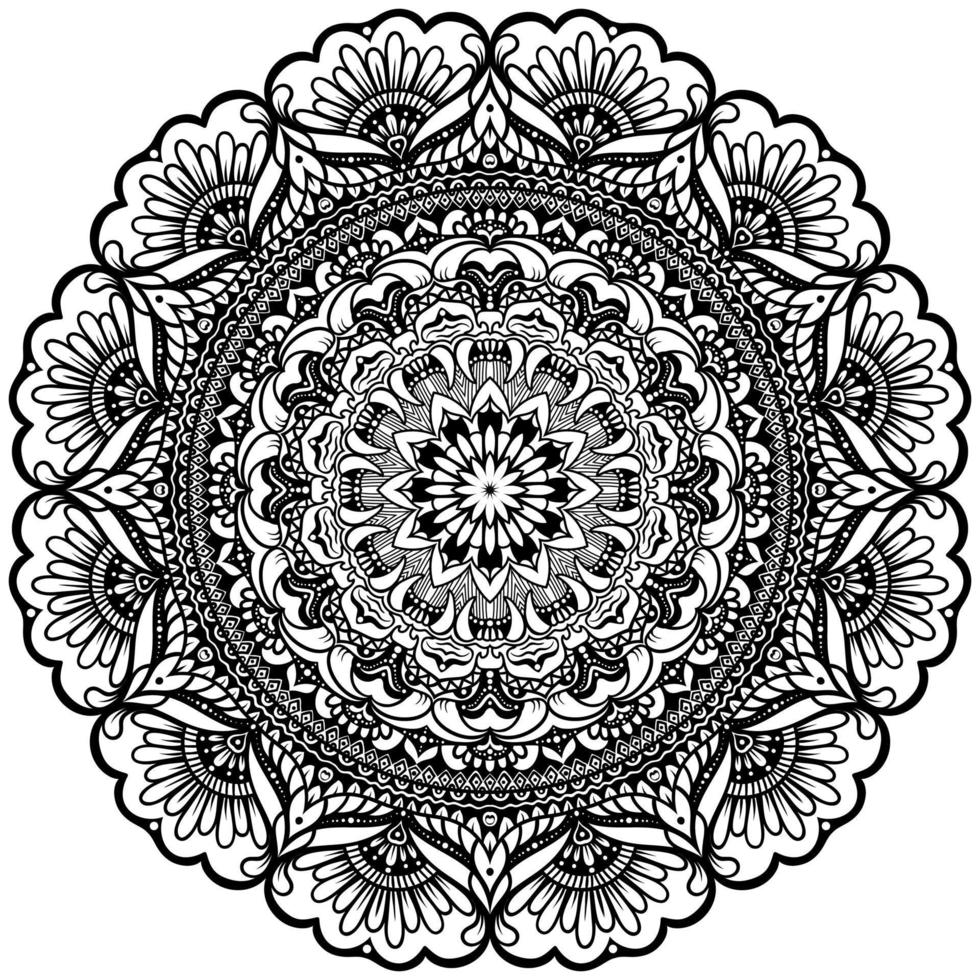 formes de mandala faciles à colorier fleur de mandala vecteur illustration de modèle de fleur orientale
