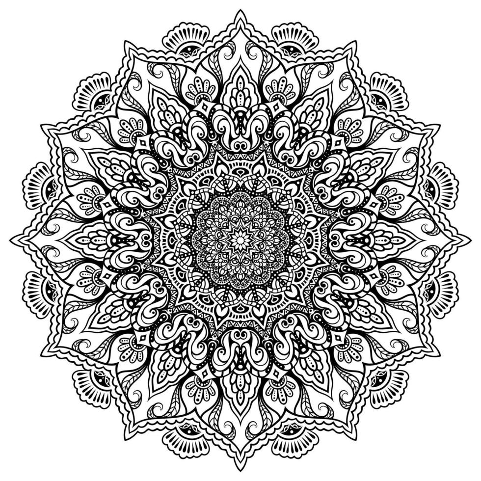 formes de mandala faciles à colorier fleur de mandala vecteur illustration de modèle de fleur orientale