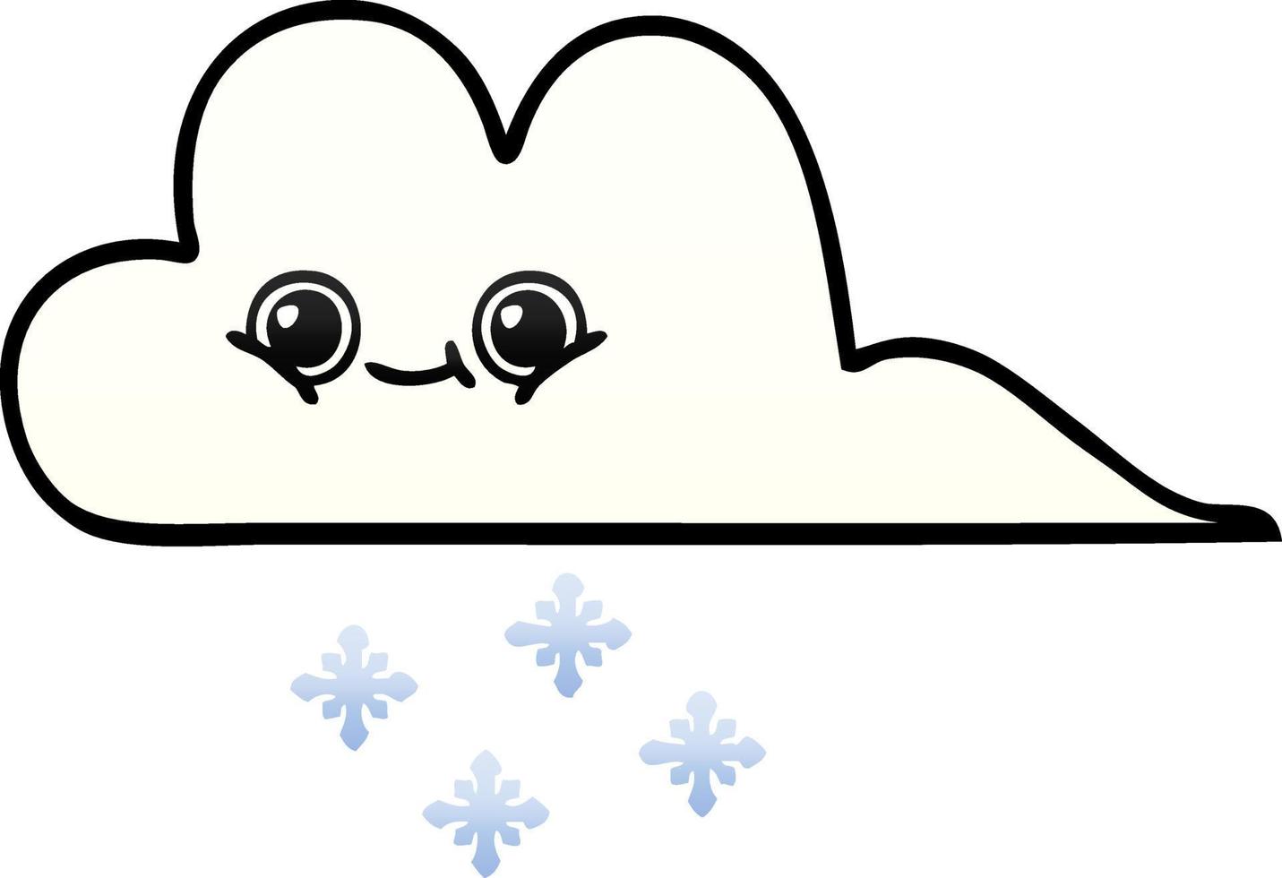 nuage de neige dessin animé ombré dégradé vecteur
