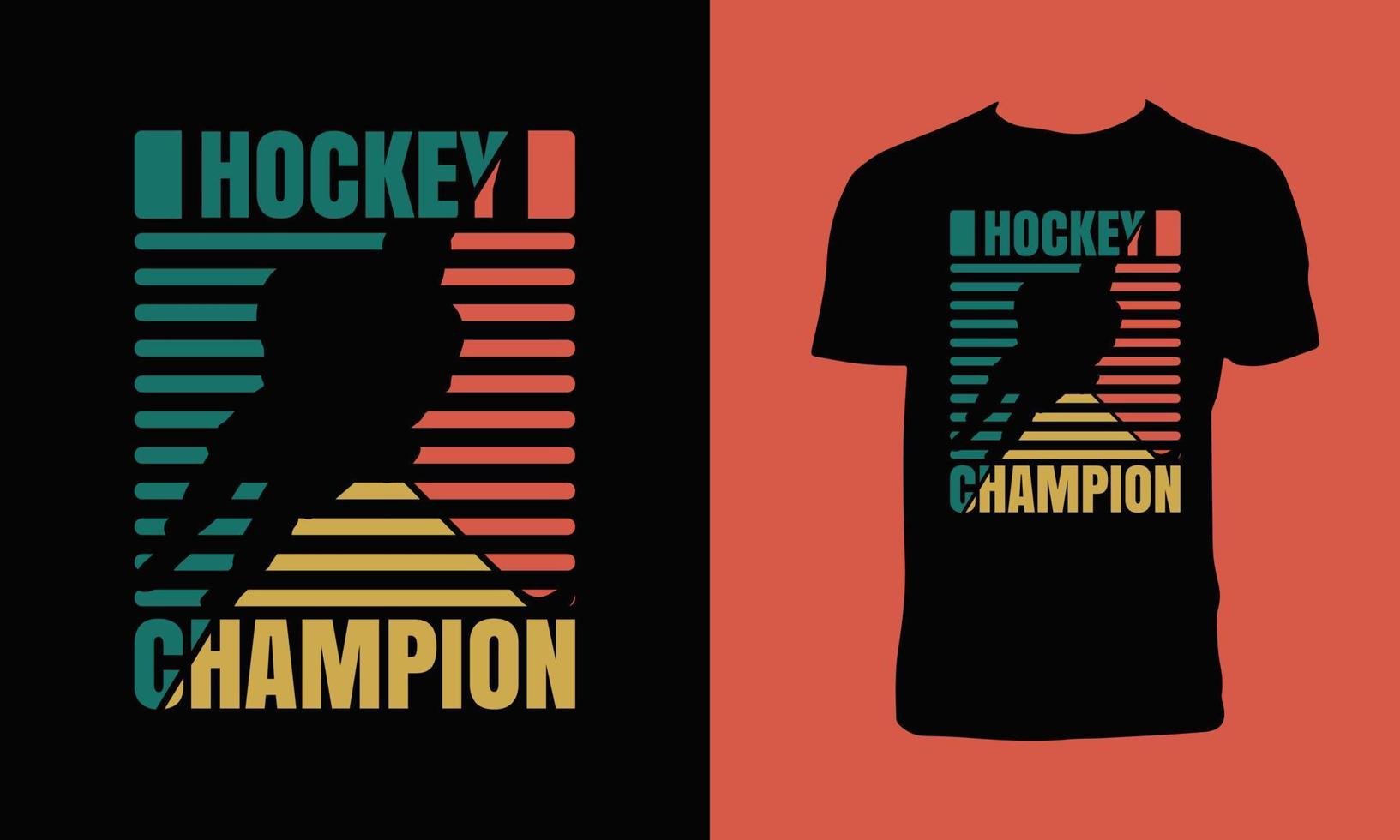 conception de t-shirt graphique de hockey vecteur