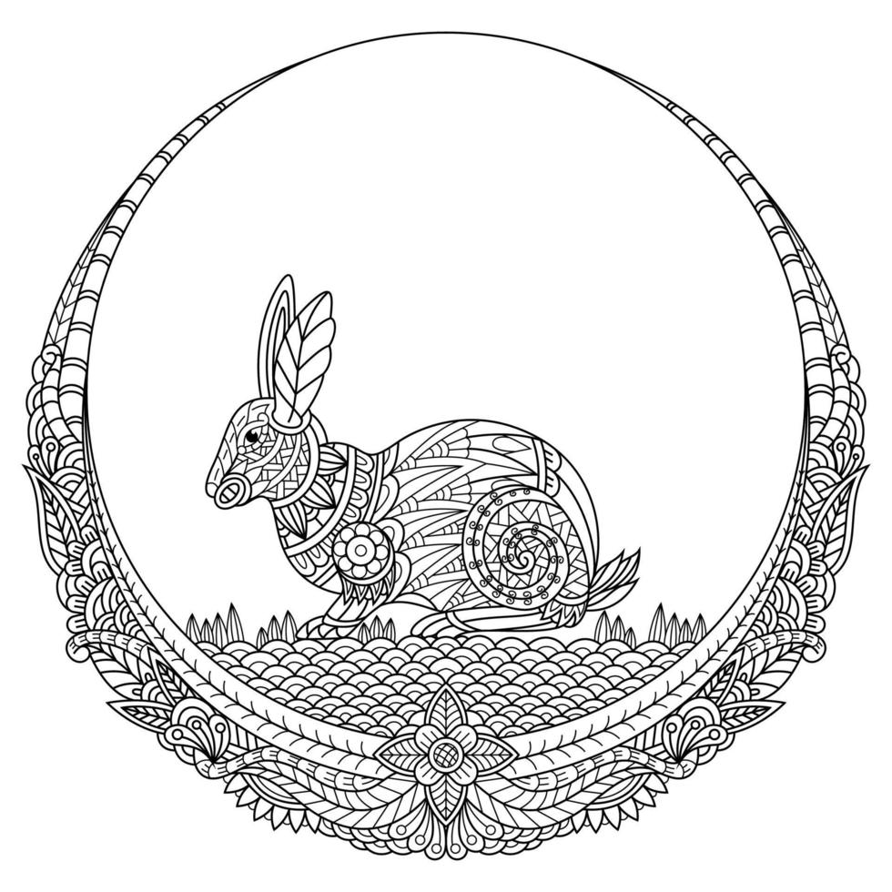 dessin au trait de lapin vecteur