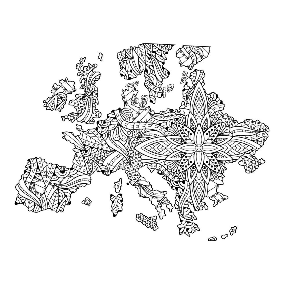 dessin au trait carte europe vecteur