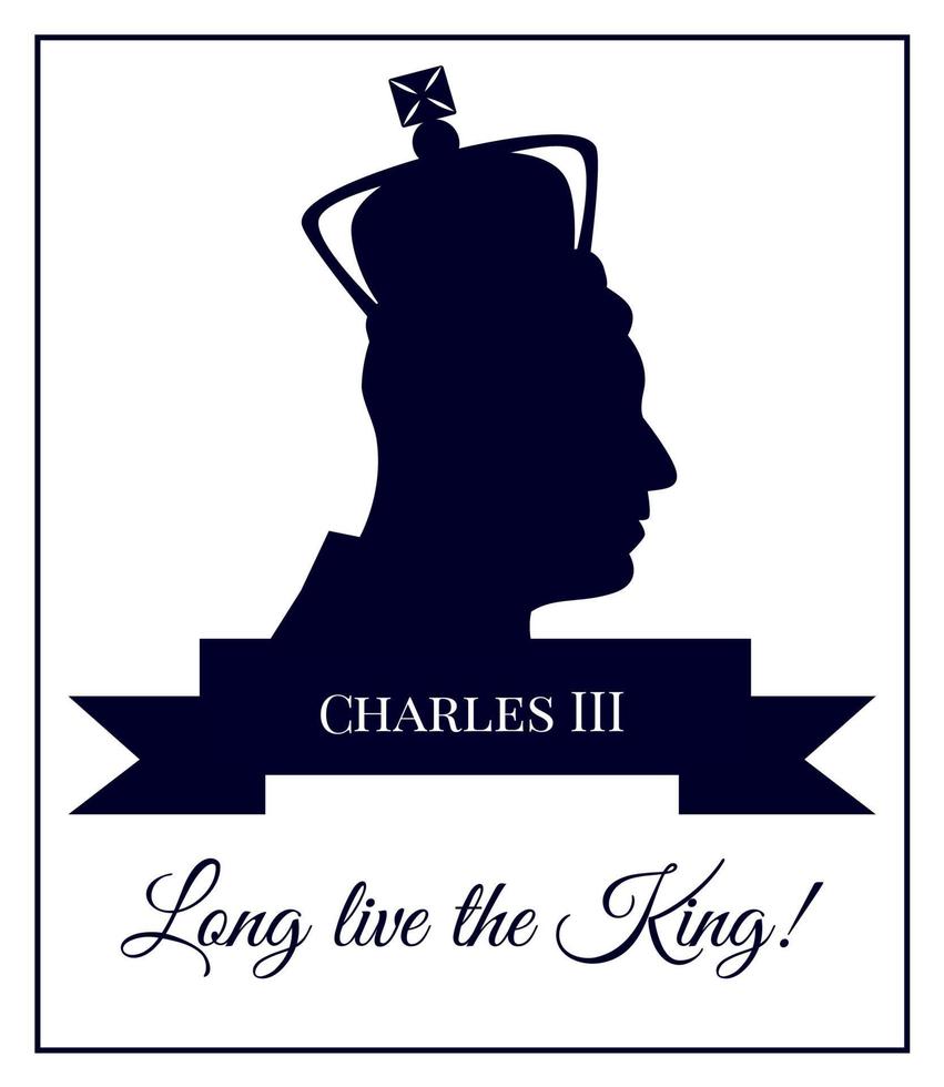 longue vie au roi. affiche pour le couronnement de charles iii. nouveau monarque britannique vecteur