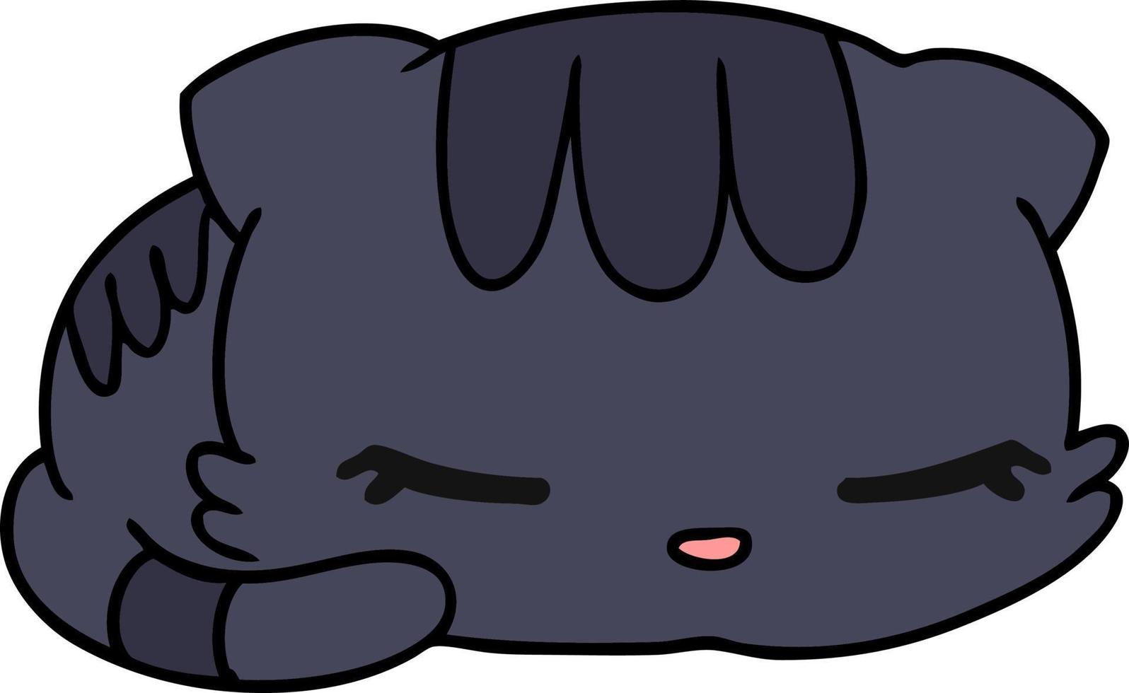 dessin animé kawaii mignon chaton endormi vecteur