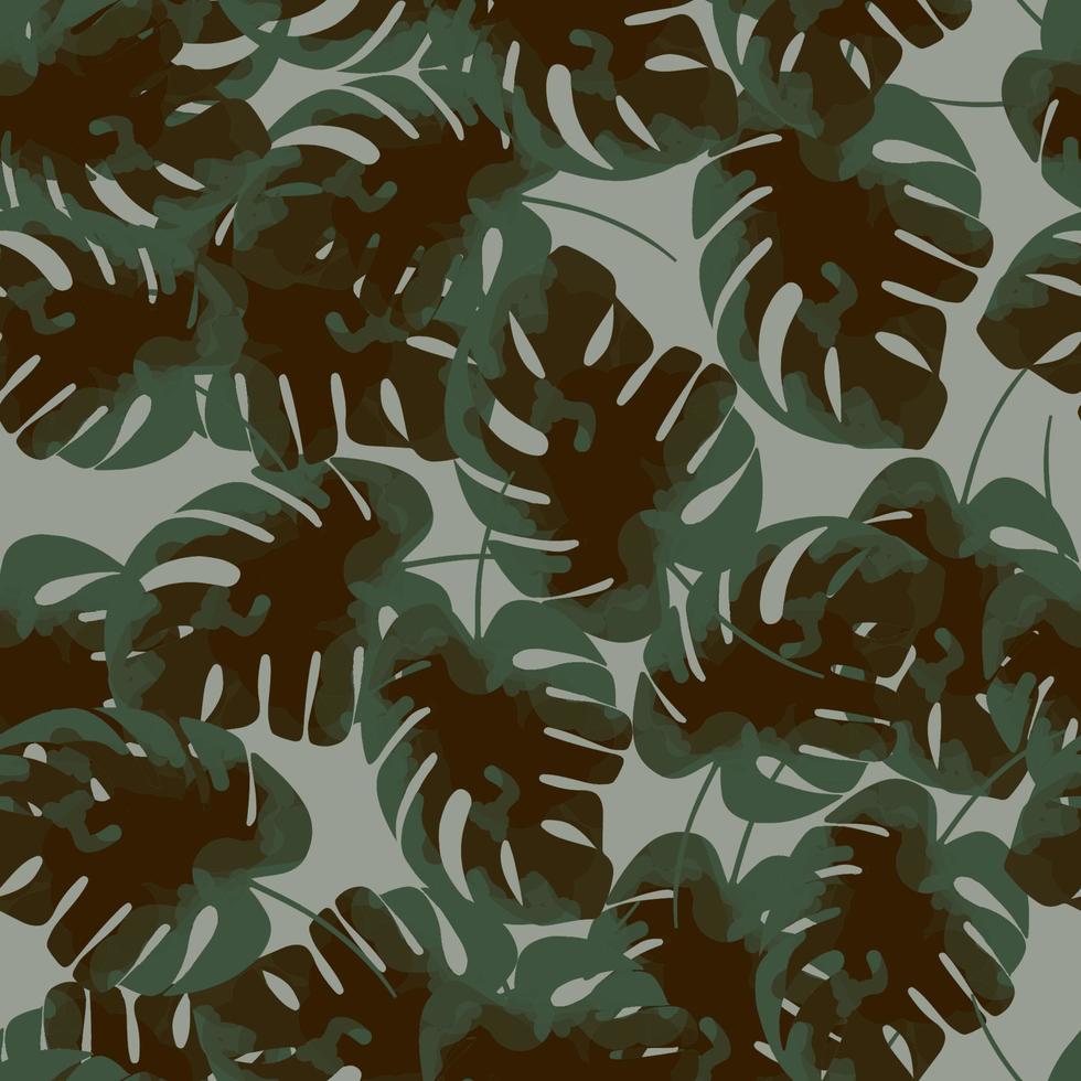 modèle sans couture tropical avec des feuilles de palmier exotiques. monstère tropicale. style hawaïen. illustration vectorielle. vecteur