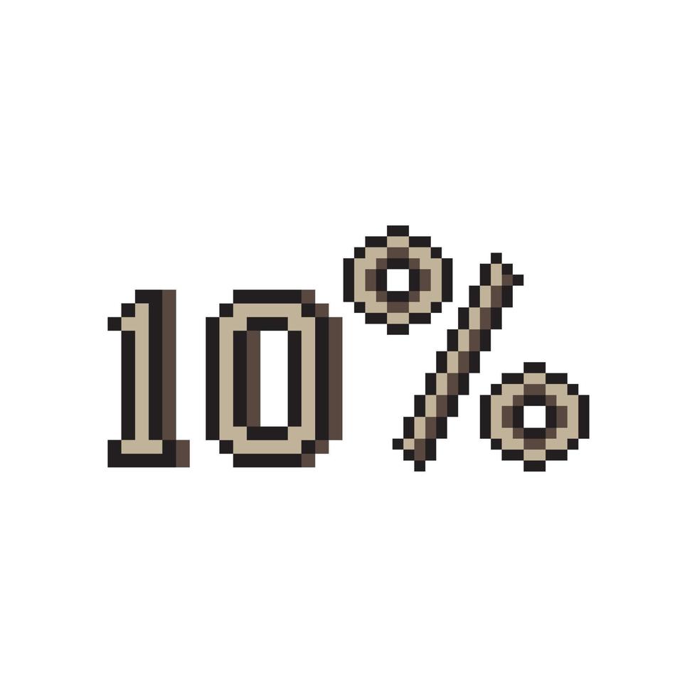 conception d'art pixel 10 pour cent sur fond blanc. vecteur