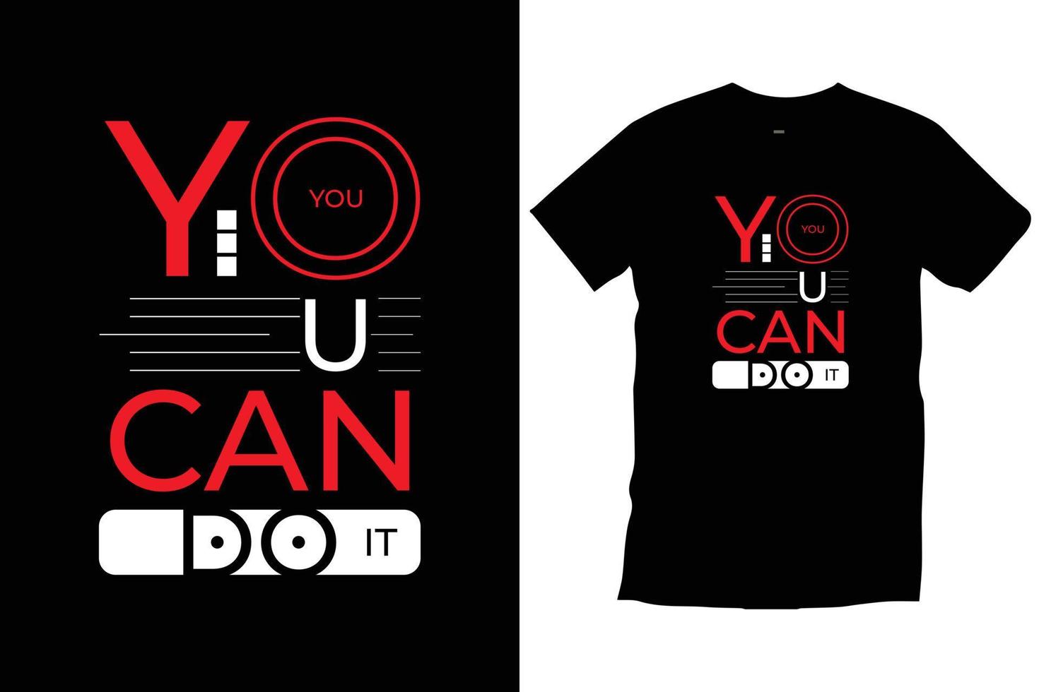 tu peux le faire. citations modernes motivation inspirante typographie cool vecteur de conception de t-shirt noir tendance.