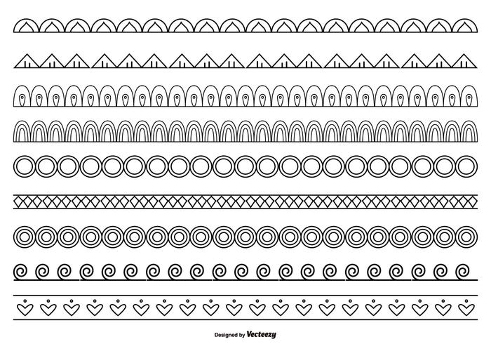 Joli ensemble de bordure vecteur