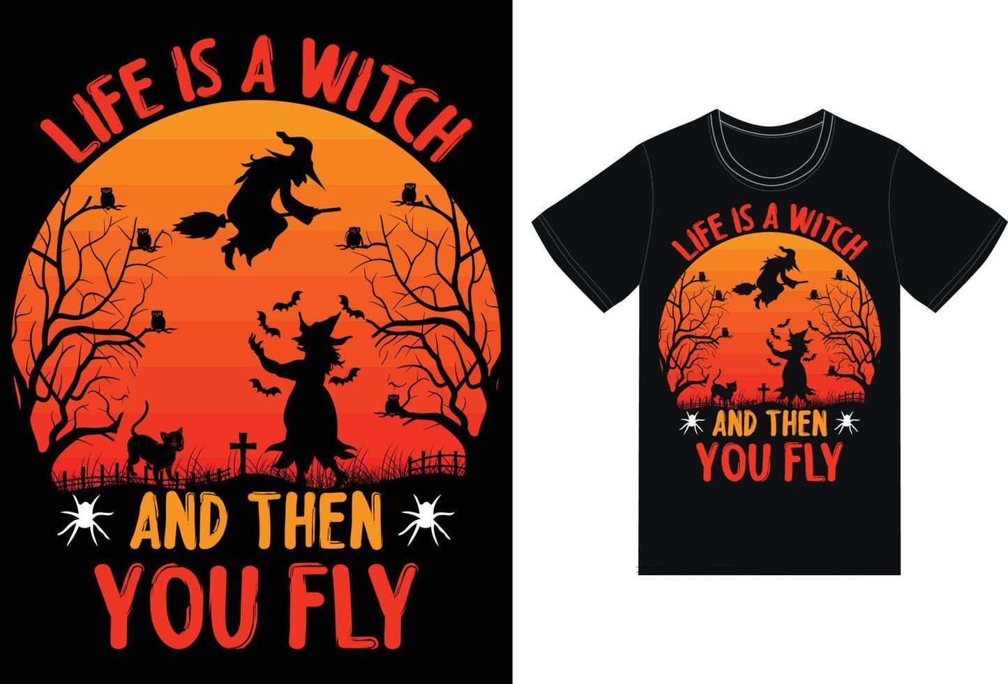 conception de t-shirt de citations d'halloween pour le jour d'halloween vecteur