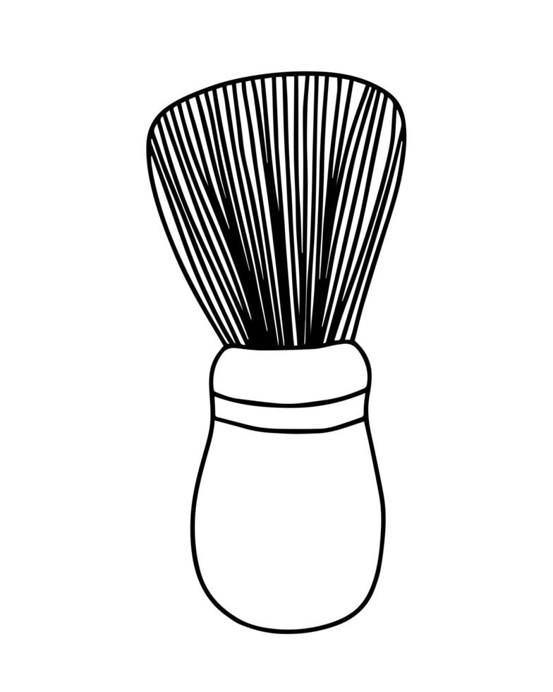 doodle illustration vectorielle de brosse à raser. blaireau de coiffeur dessiné à la main isolé vecteur