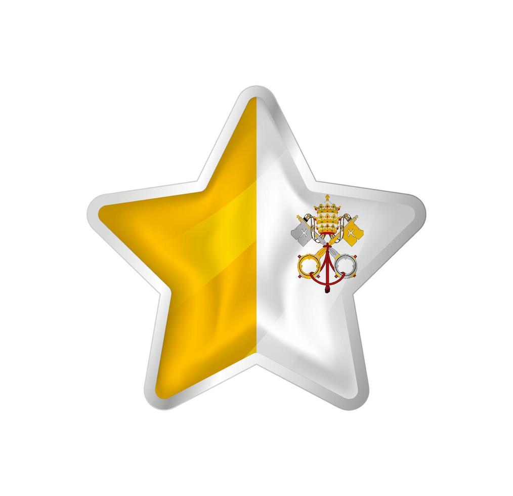 drapeau de la cité du vatican en étoile. bouton étoile et modèle de drapeau. édition facile et vecteur en groupes. illustration vectorielle de drapeau national sur fond blanc.