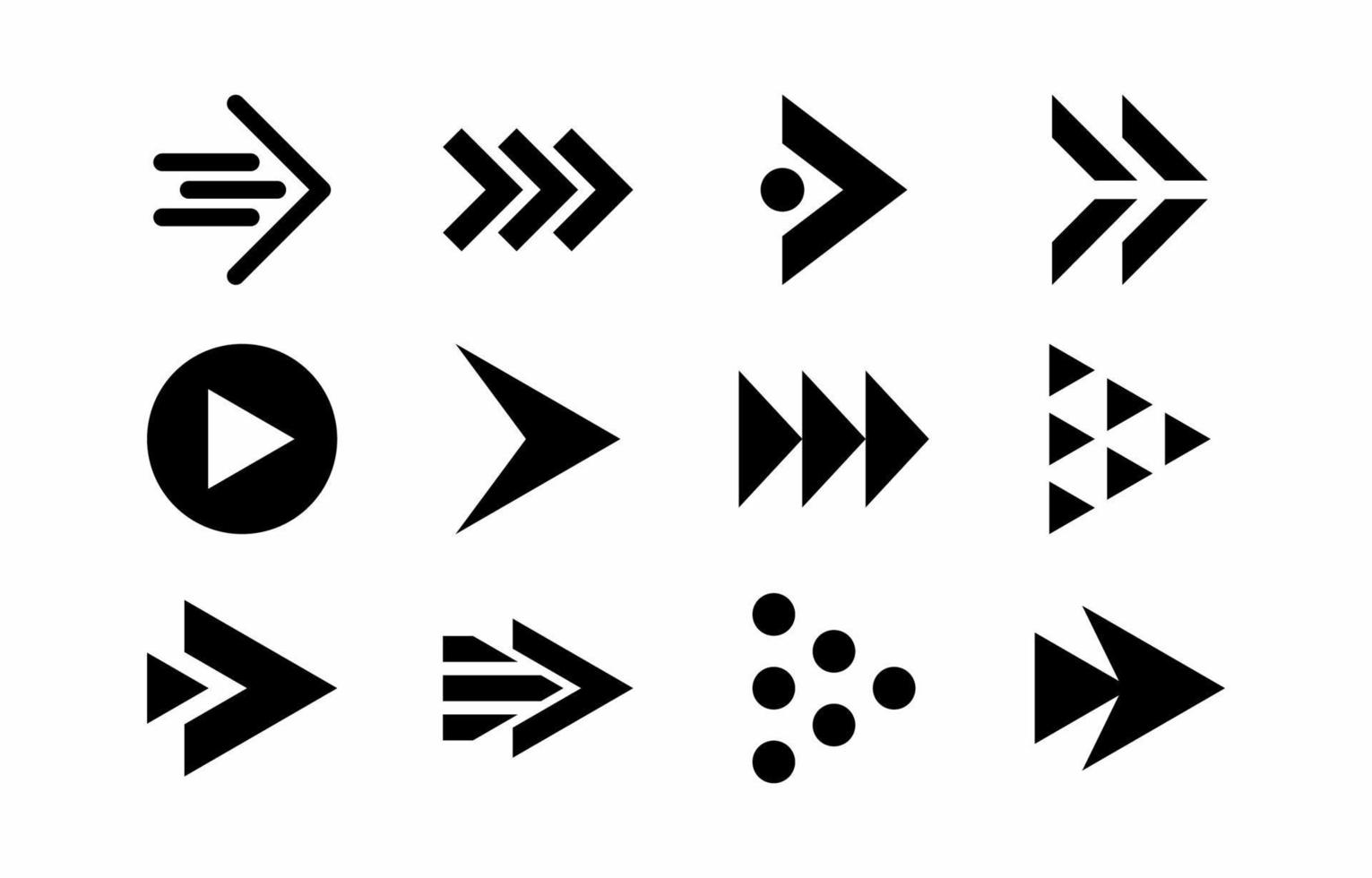 collection d'éléments d'icône de forme plate de flèche vecteur