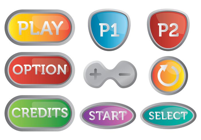 Icône d'icône de bouton d'arcade gratuit vecteur