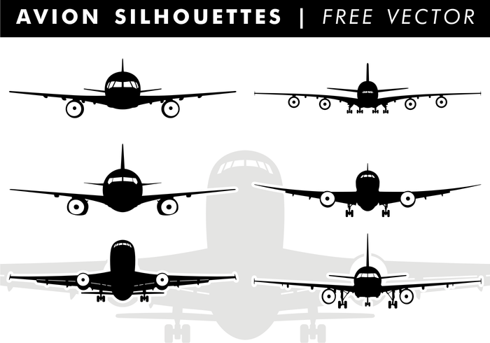 Avion silhouettes vecteur gratuit
