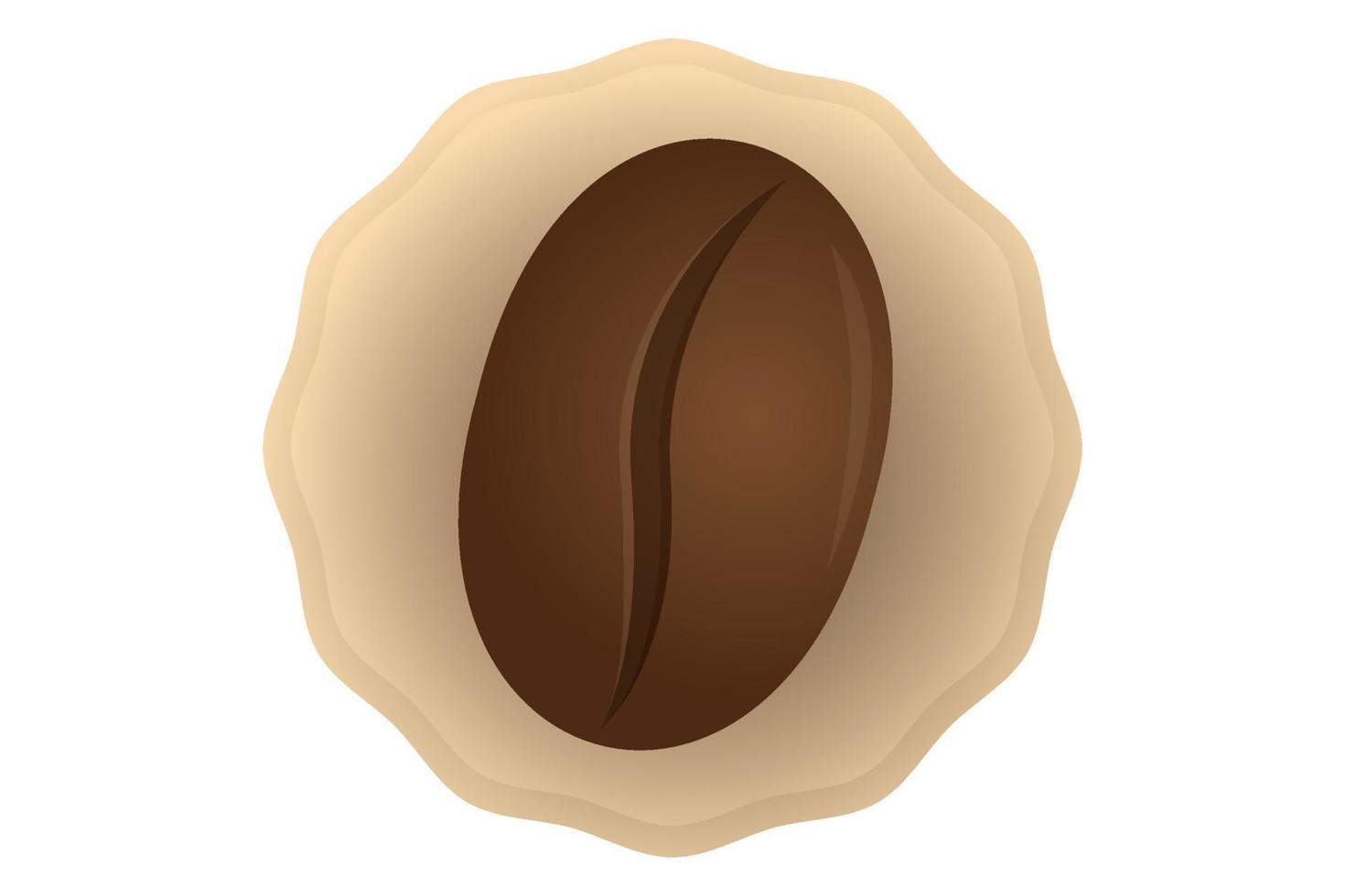 illustration vectorielle de l'emblème du café avec grain de café vecteur