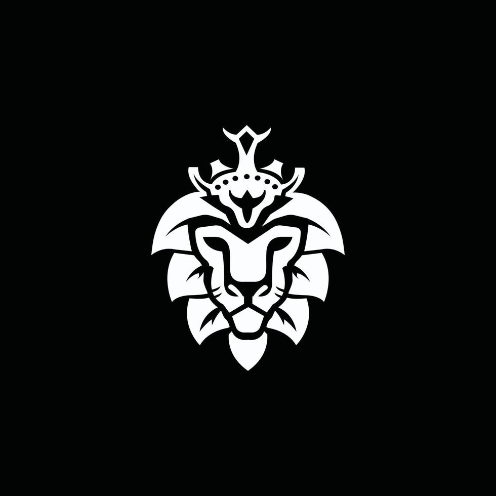lion portant le logo de la tête de la couronne vecteur