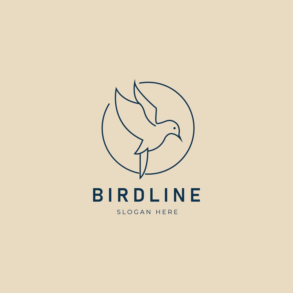 logo, icône et symbole d'art en ligne d'oiseau, avec illustration vectorielle emblème vecteur