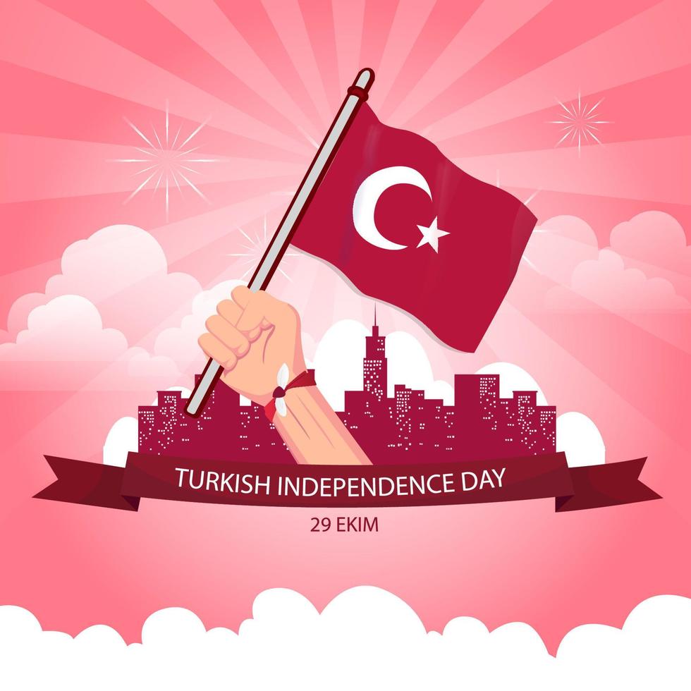 29 octobre jour de la république nationale de turquie vecteur