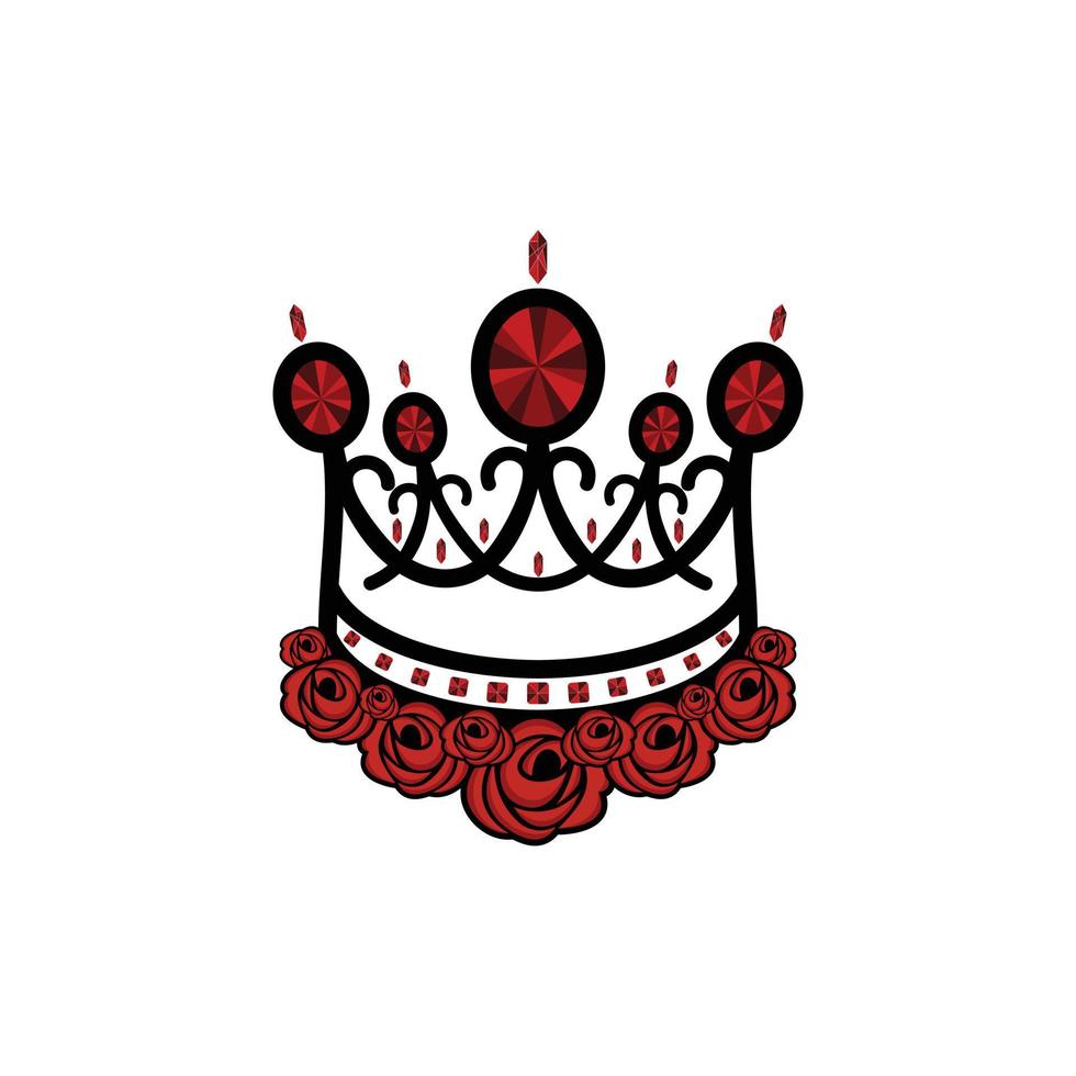 roses couronne joyau rugby luxe logo vecteur