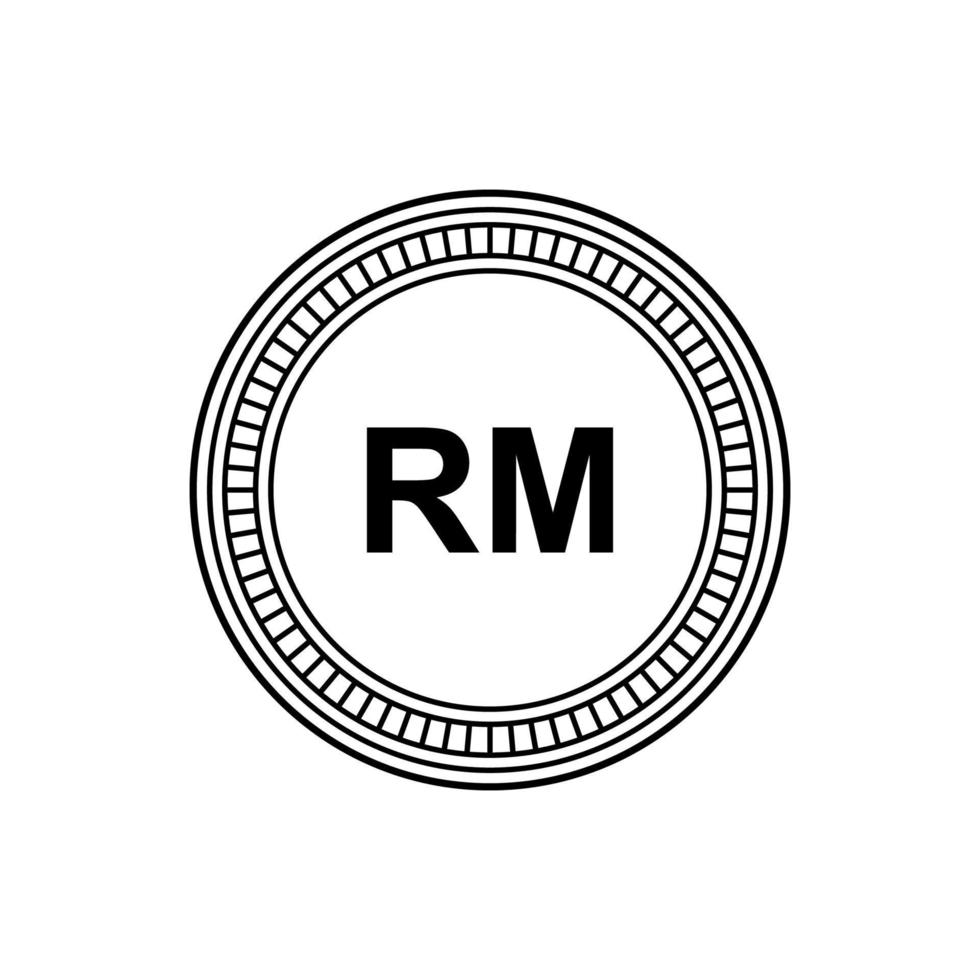 symbole d'icône de devise malaisie. rm, pièces de monnaie en ringgit malaisien. illustration vectorielle vecteur