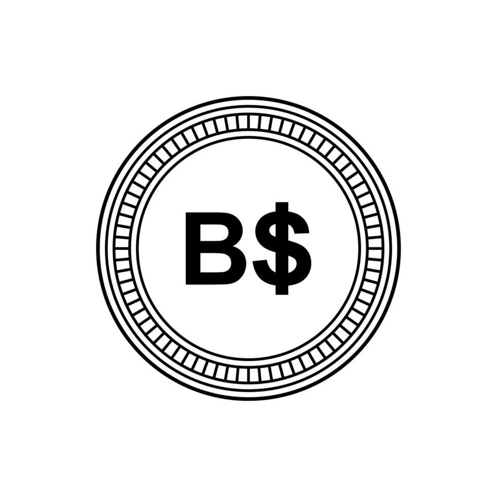 symbole d'icône de devise brunei darussalam. bnd, pièces en dollars brunéiens. illustration vectorielle vecteur