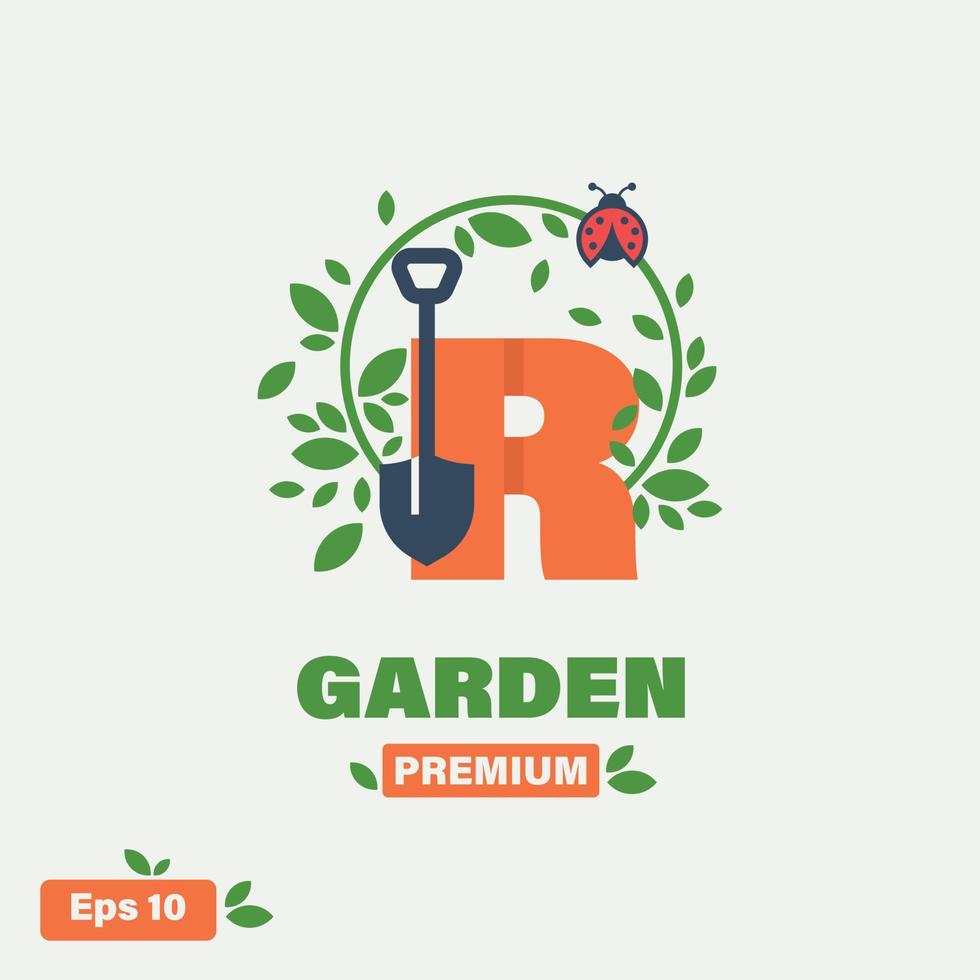 jardin alphabet r logo vecteur