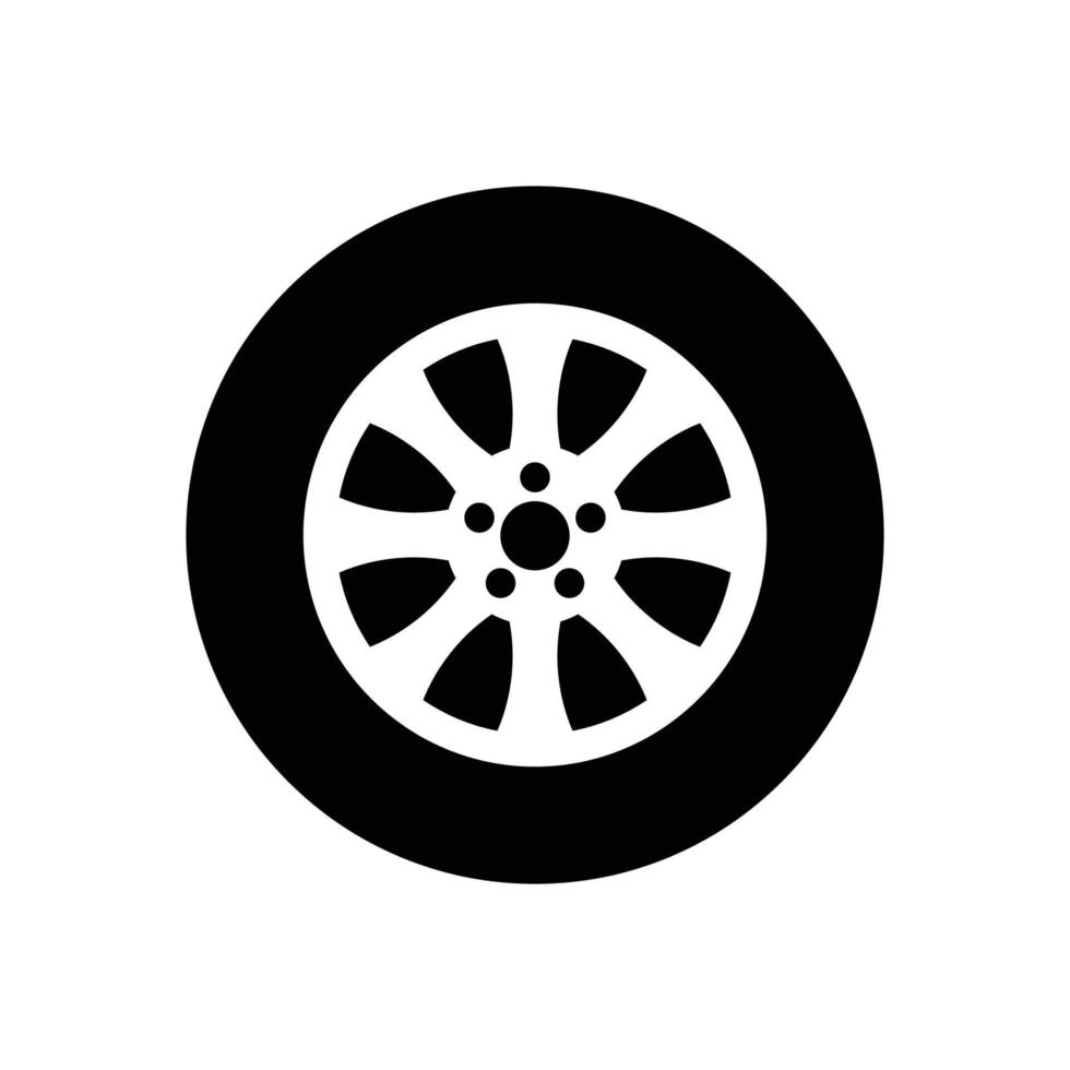 modèle de conception de vecteur d'icône de pneu sur fond blanc